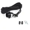 Hot sales 2 pin ac power cord plug braided electrical wire light cord power cord plug with e27 plastic holder lamp kit