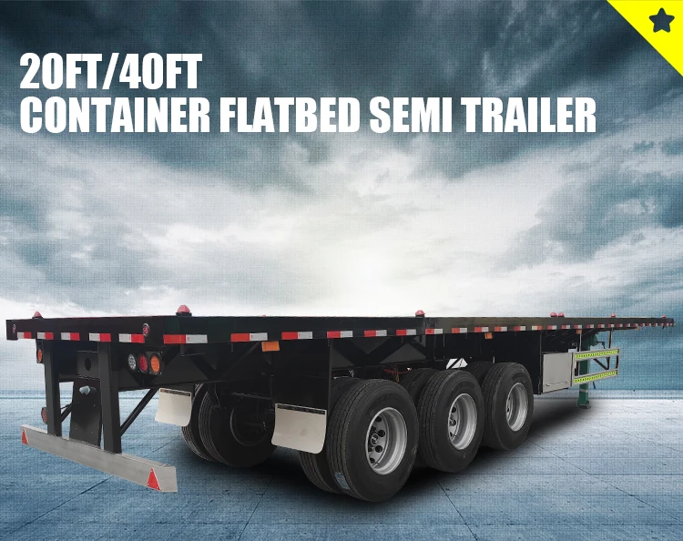 20ft 40ft 集装箱搬运平板鹅颈卡车拖车出售