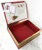 Christmas red book shape paper cosmetic magnetic gift box,hollow faux book shaped boxes