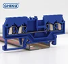 4 way conductor spring cage feed through terminal block din rail, double inlet double outlet