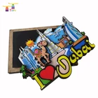 Wholesale Barcelona Wood Tourist Souvenir 2 Layers Custom Size Keychain Welding Magnet Fridge Men