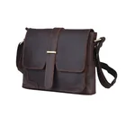 Vintage Dark Brown leather shoulder messenger bag leather satchel