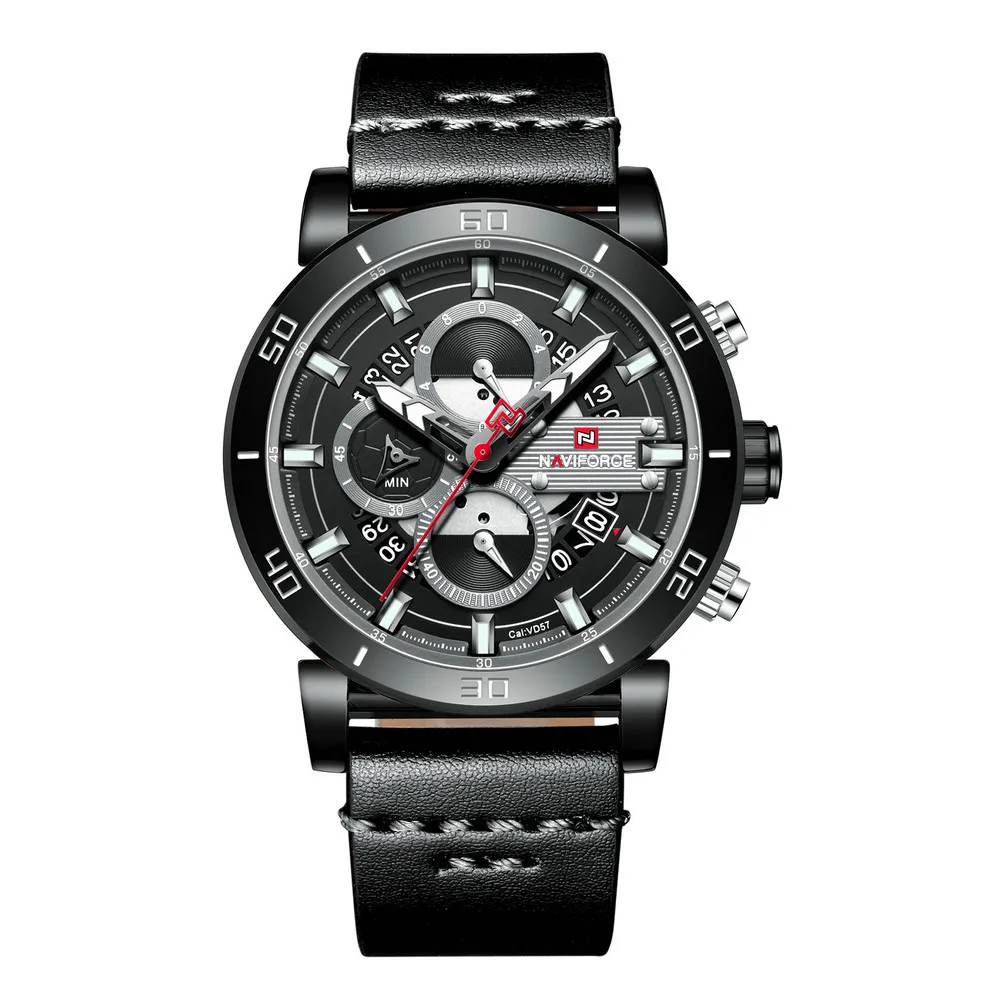 Naviforce 9131 Mens Luxury Brand Business Fashion Leather Strap Stainless Steel Back Japan Movement Quartz Wrist Watch
Naviforce 9131 Mens Luxury Brand Business Fashion Leather Strap Stainless Steel Back Japan Movement Quartz Wrist Watch