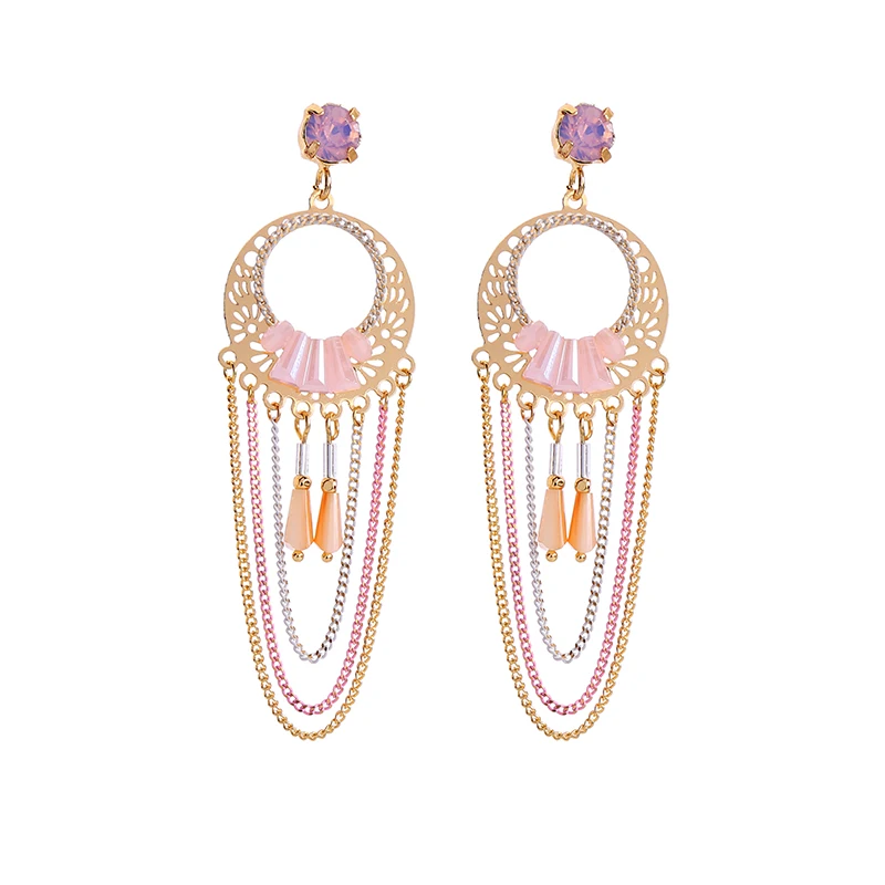 ed02024d Bohemian Style Summer For Girls Long Chains Multi Layer Dangle Handmade Earrings, Gold
ed02024d Bohemian Style Summer For Girls Long Chains Multi Layer Dangle Handmade Earrings, Gold