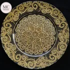 Quality chinese products clear gold wedding plates