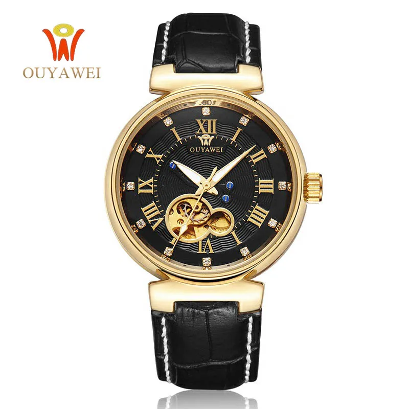 Mechanical Men's Watch Skeleton wristwatch Man watches Leather Luxury Fashion Casual Men Wrist Watch, Black. white. gold
Mechanical Men's Watch Skeleton wristwatch Man watches Leather Luxury Fashion Casual Men Wrist Watch, Black. white. gold