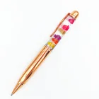 Luxury Rose Gold Metal Gift Ballpoint Liquid Glitter Floating Pen flash oil pen