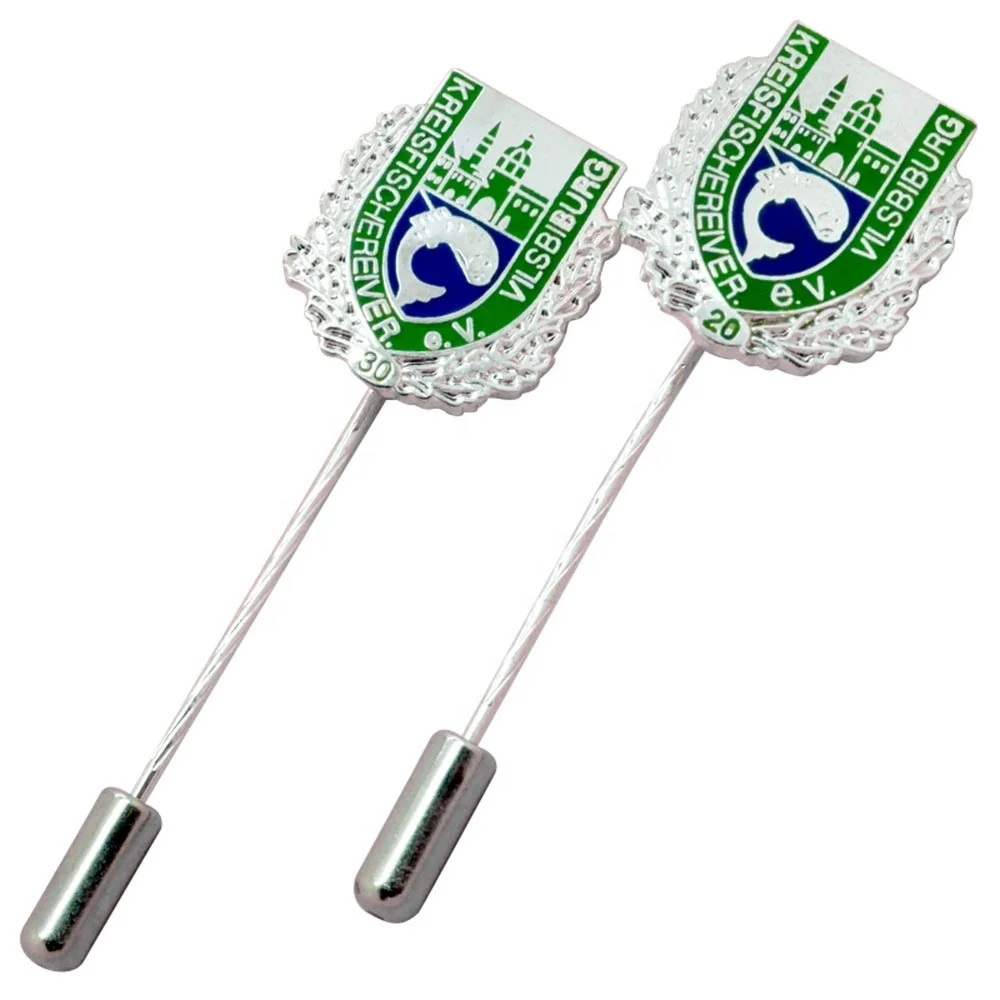 Metal Decorative Flower Needle Long Lapel Pin Badge Set Custom Enamel Men'S Shirt Collar Hijab Brooch Pins