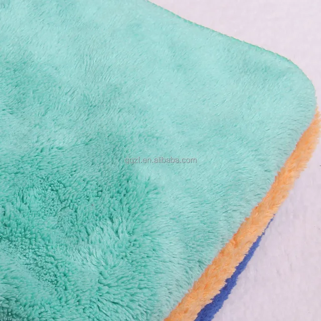 double faced micro fiber coral fleece washcloth