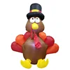 6 Foot Tall Happy Thanksgiving Inflatable Turkey with Pilgrim Hat ,Perfect LED Lights for Outdoor Indoor Holiday Decoration