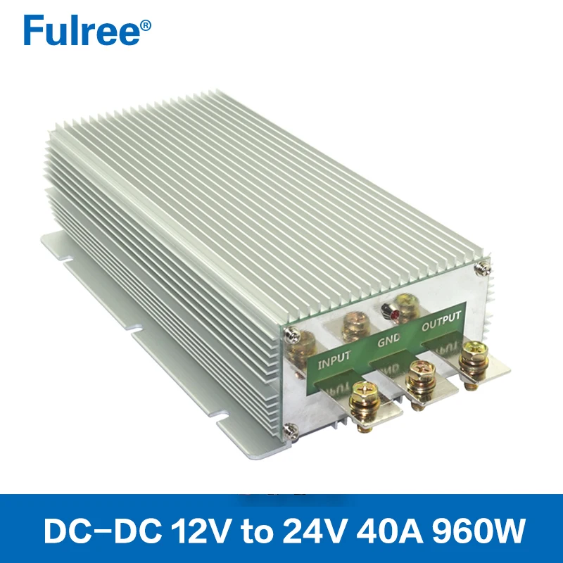 Waterproof DC 12V to DC 24V 40A 960W Step Up Converter Regulator 12 Volt to 24 Volt Boost Voltage Regulator Booster
