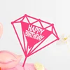 Acrylic Pink Decoration Happy Birthday Cake Topper Wedding Cake Card