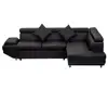 Luxury Sectional Modern Black R Shape Sofa Bed with Functional Armrest Living Room Sofa
