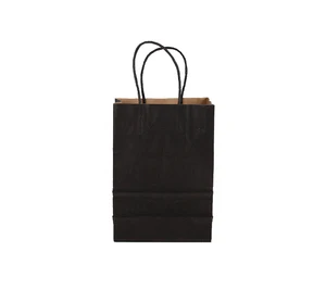 handle kraft packaging gift wedding black shopping paper bag