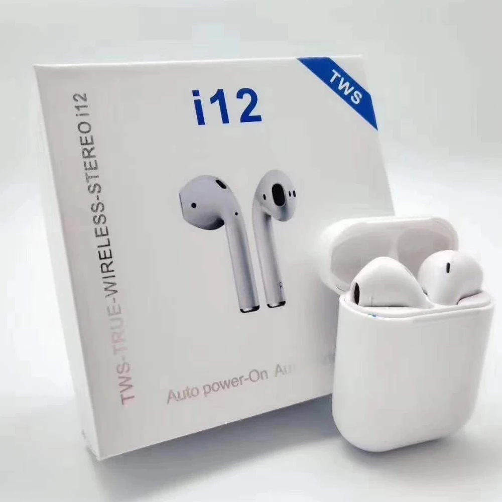 2019 New product i12 TWS earbuds wireless V5.0 super bass earphones for iPhone XS XR XS MAX
2019 New product i12 TWS earbuds wireless V5.0 super bass earphones for iPhone XS XR XS MAX