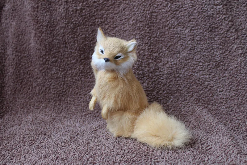 Simulation Fuchs Plüschtier Nachahmung Pelze Yellow Fox Puppe Geschenk 4H 