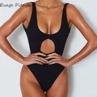 Trade assurance dropshipping European size One Piece cut out high leg swimwear sexy bikini 2019