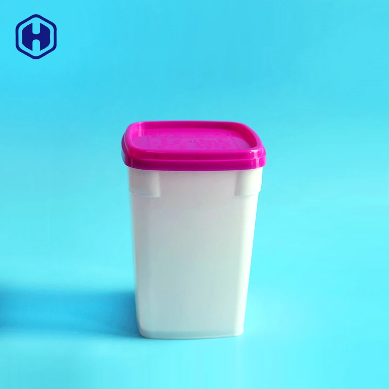 Custom BPA free food grade 690ml square PP plastic lid airtight food containers