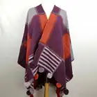 Good quality girl winter scarf shawl with fur ball