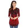 Factory Direct Selling High Quality Floral Printing Round Neck Women Blouse