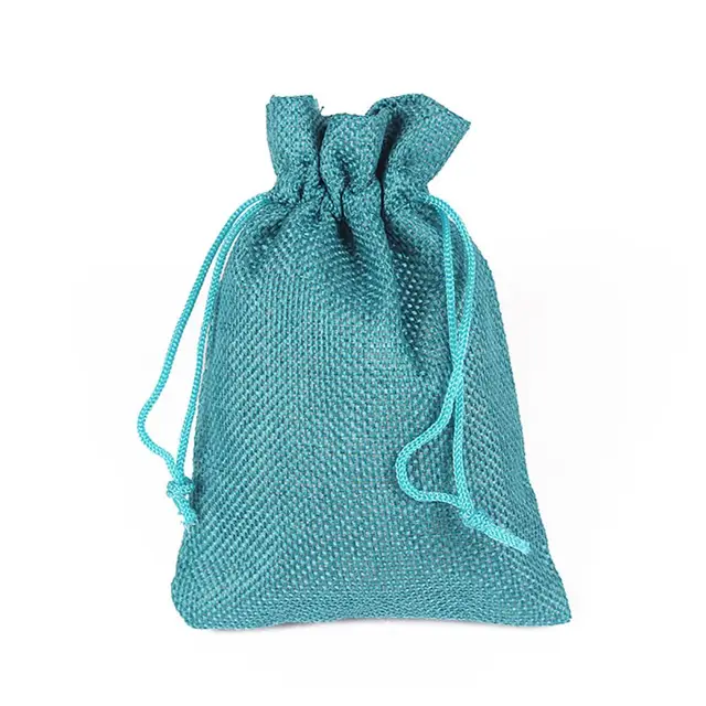 small drawstring jewelry pouch wedding gift favor burlap linen