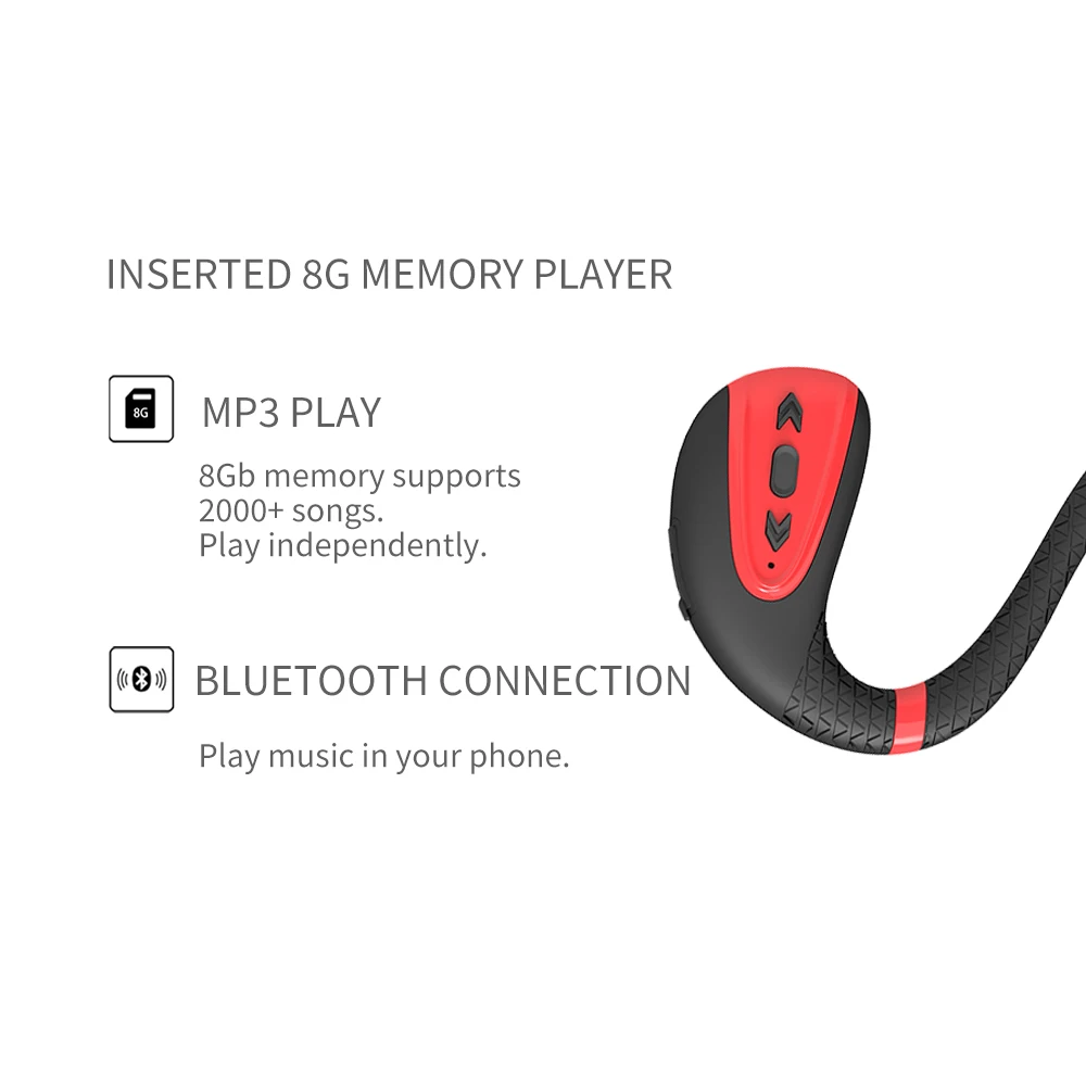 Amazon New Technology Bone Conduction Bluetooth Headphone ipx8 ipx7 waterproof running headphones - ANKUX.COM