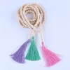 Beaded Boho colorful tassel 108 mala beads necklace