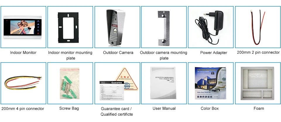 BCOM Monitors Transfer Call Function 7 Inch Video Door Phone Intercom System For Villa