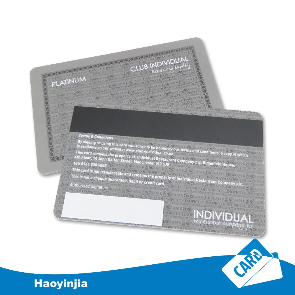 plastic gift card with chip and magnetic stripe