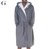 Mens 100% Cotton Hooded Robe