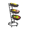 Wholesale Supermarket Three Layers Round Fruit Basket with Easy Installation