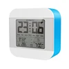 Battery Operated Rectangle Large Blue Orange Fashion LCD Digital Hand Desk Table Alarm Talking Clock with 3 Alarms Setting