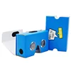 Discount Price Blue Foldable Cardboard Material 34mm Lens Custom vr Headset 3d Movie Google Glasses