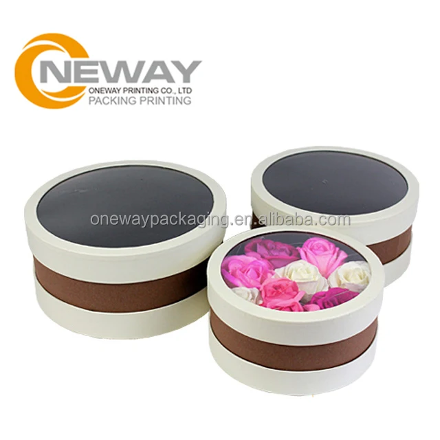 gift pvc window preseved printing cardboard packaging round
