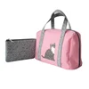 2018 lady handbag with cute cat printing vanity bag