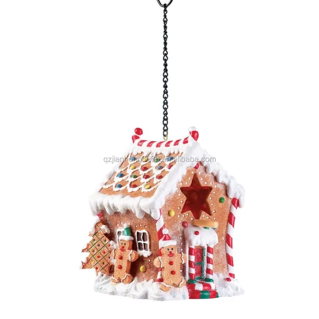 wholesale christmas miniature ornament resin fairy house