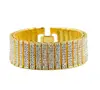 Mens Fashion Crystal Paved Gold Bracelet In 2017 luxury Model