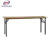 Professional design wooden table top metal base table