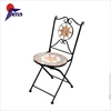 Wholesale wrought iron garden furniture sets metal bistro set patio design ceramic seat outdoor mosaic chair