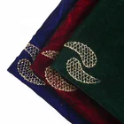 Green foil velvet abaya fabric material price per meter for bangladesh