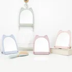 Cute cartoon cat shape single side hanging plastic dormitory table mirror