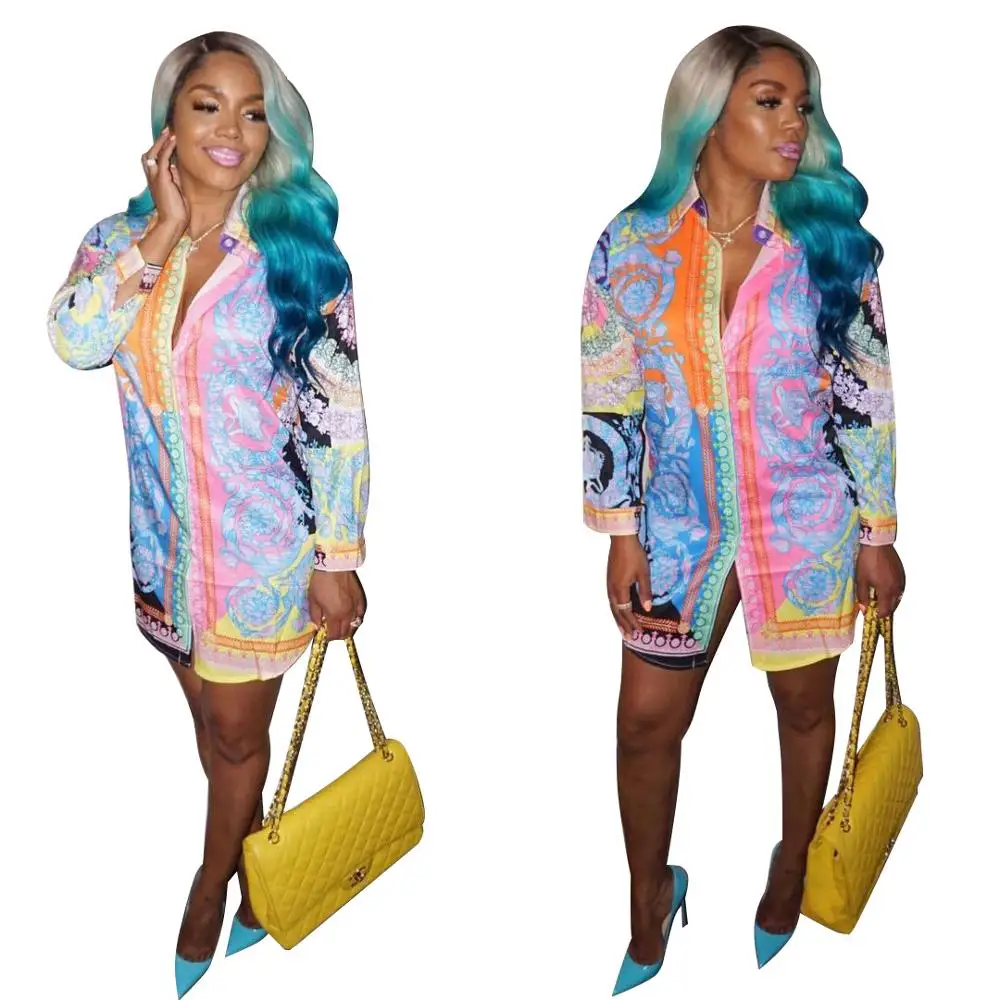Women Summer Long Sleeve Shirt Dress 2019 Streetwear Office Knee-length Casual Loose Midi Party Dress, Shown
Women Summer Long Sleeve Shirt Dress 2019 Streetwear Office Knee-length Casual Loose Midi Party Dress, Shown