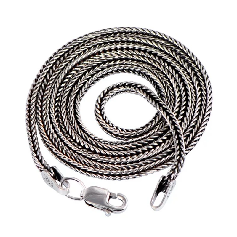 Cool mens silver chains necklaces 925 thai silver antique color men foxtail chains for pendants necklaces
Cool mens silver chains necklaces 925 thai silver antique color men foxtail chains for pendants necklaces
