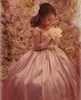 Vintage Flower Girl's Dresses Sheer Long Sleeve Ball Gown Baby Girl Birthday Party Pageant Dresses