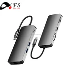 Usb c hub best type-c duo adapter 8 in 1 type c displayport to SD+TF+PD+USB 3.0*2+HD-MI+RJ45+VGA