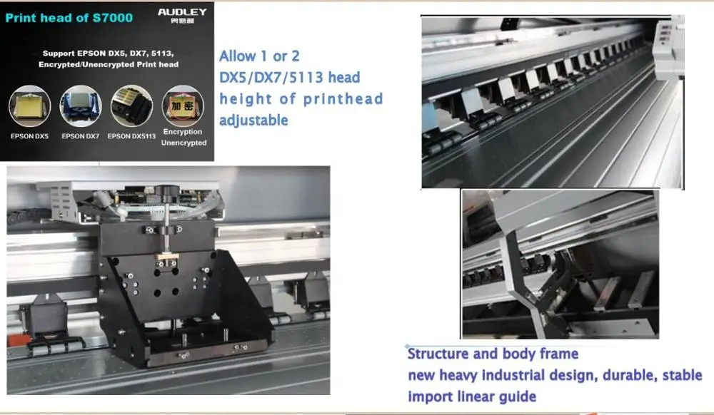 Audley eco solvent DX5 head 1.9m width low cost ink jet inkjet dx5 printer price in China