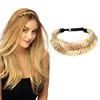 Coolcos Synthetic 1B Natural Black Fishtail Hair Braided Headband for Women- Fluffy Version with Elastic Band