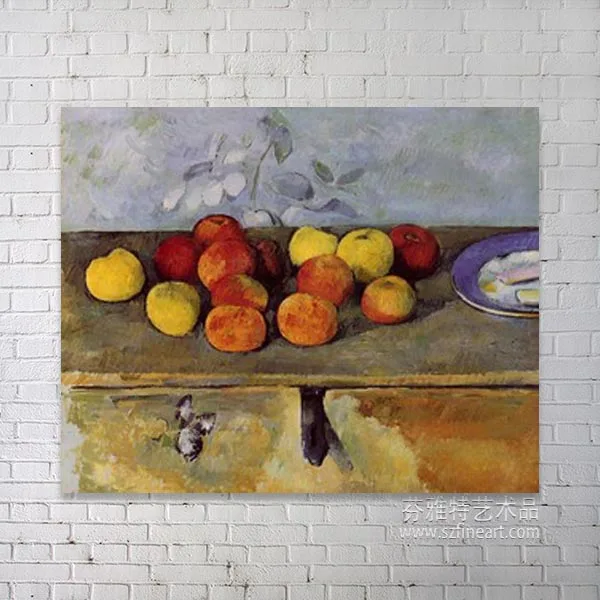 لا تزال الحياة الرسم على الزجاج من صور عن سيزان بول-- طبيعة صامتة وتفاح كأسا من النبيذ