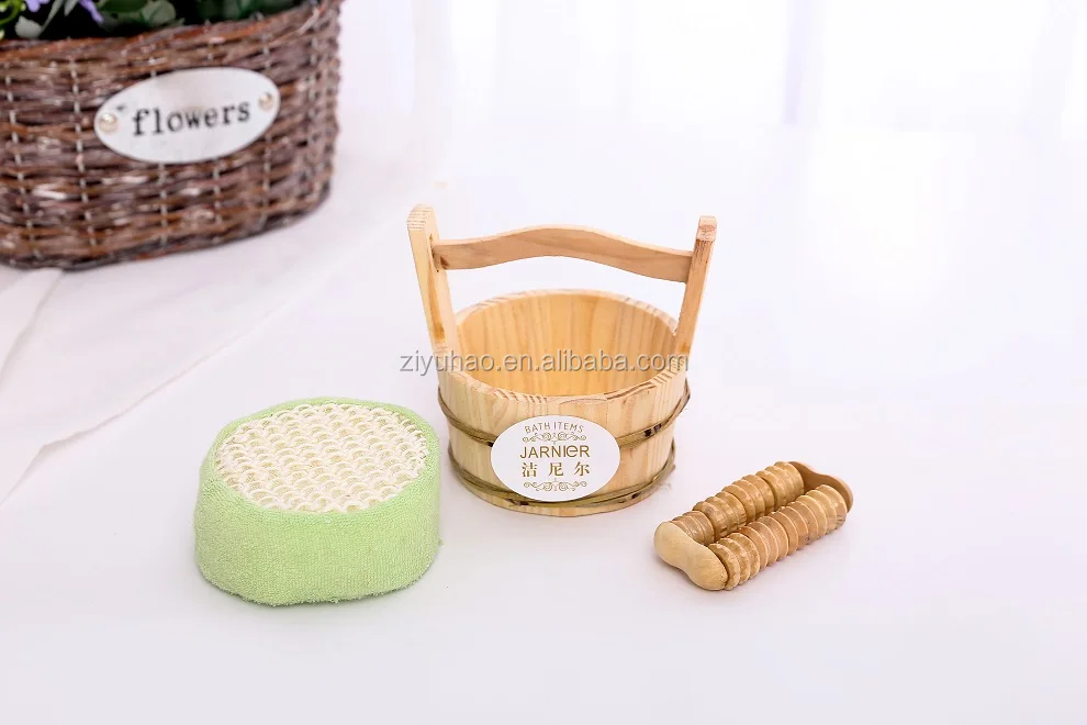 care  bath supplies  bath set   natural wood bathroom shower 6