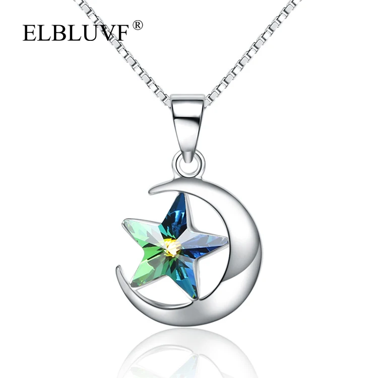 ELBLUVF 925 Sterling Silver Austria Crystal Star and Moon Pendant Jewelry For Everyday Wearing Gift, Silver & blue
ELBLUVF 925 Sterling Silver Austria Crystal Star and Moon Pendant Jewelry For Everyday Wearing Gift, Silver & blue